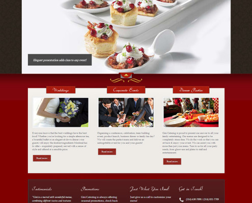 Gini Catering Website