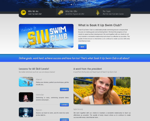 Swim Club Website Design